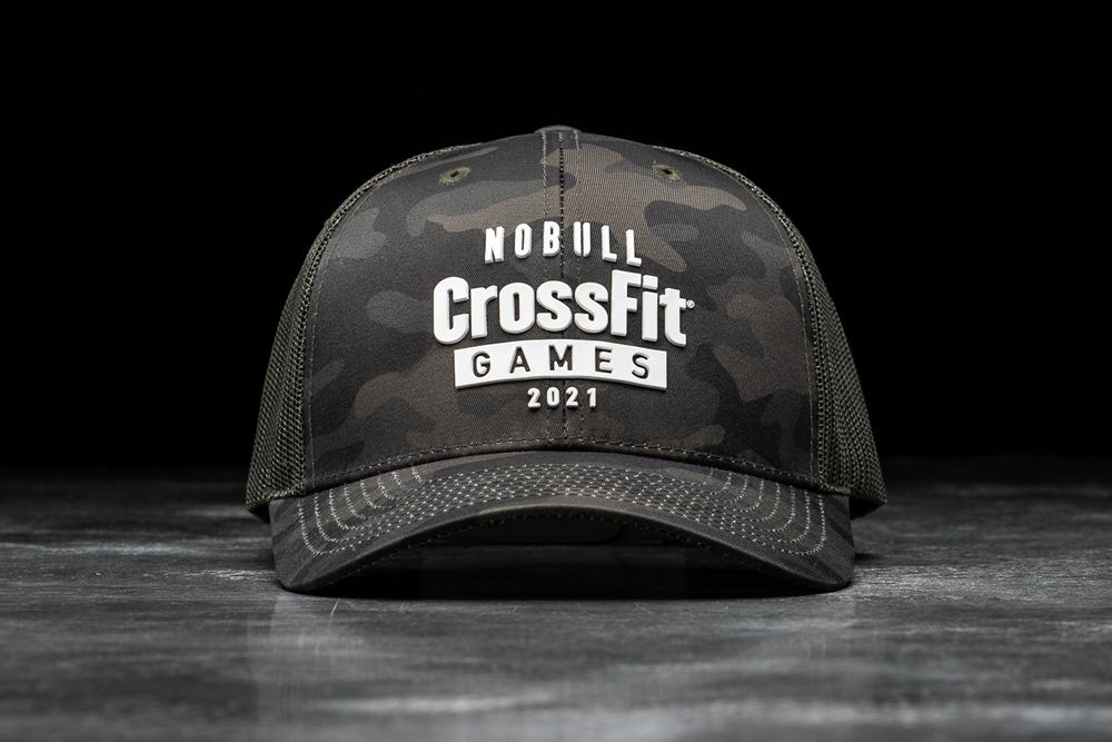 NOBULL Crossfit Games® 2021 Curved-Brim Trucker Şapka - Yeşil Ordu Camo - Turkiye (EZH-370841)